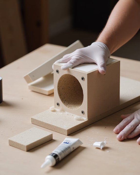 caulk seams for bass enhancement