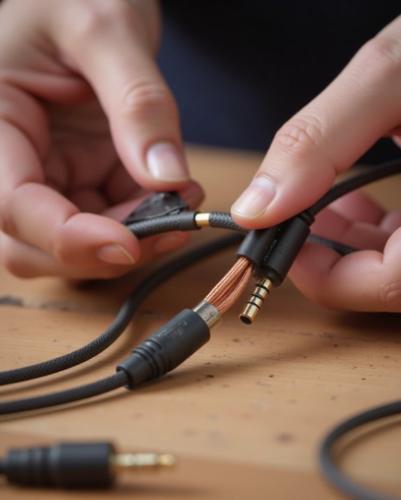 visual speaker cable inspection