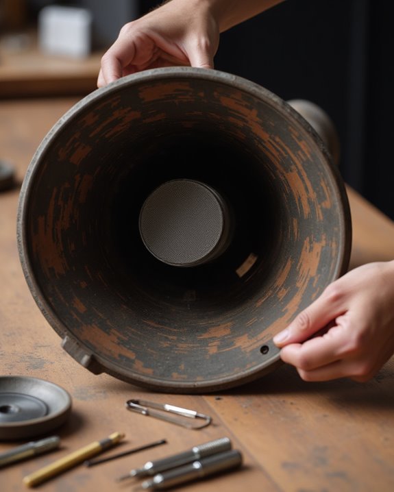 carefully replace speaker diaphragm