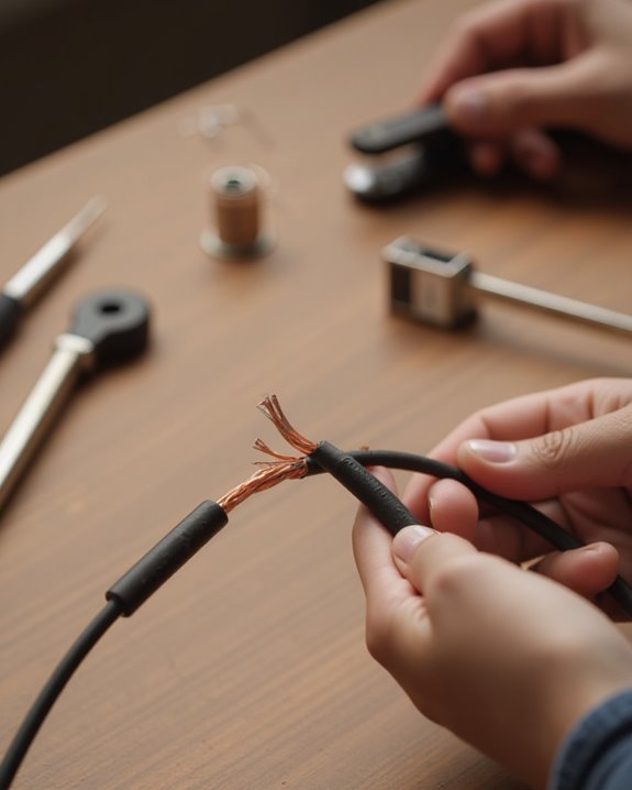 expose and strip wires