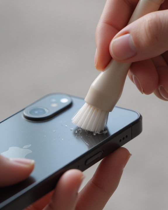 gently brush iphone speakers