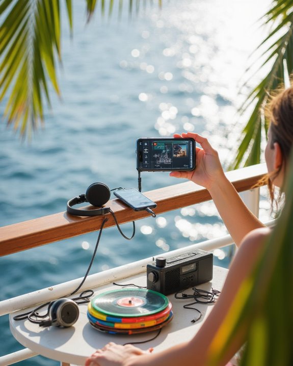 onboard music with headphones